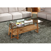 Solid Bamboo with Glass Surface Tea Table Coffee Table